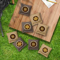 Rustic Wood tone Sheriff Badge Star Browns, Cornhole Set | Zazzle