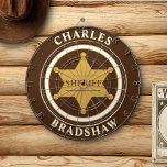 Sheriff Emblem Dart Board<br><div class="desc">The Sheriff Emblem Dart Board is a great way to show your support and have fun doing it. Easy to customize with your name and initial.  Customize to match your style using the Edit Design button.</div>
