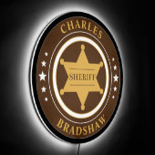 Sheriff Emblem Illuminated LED Sign (Angle)
