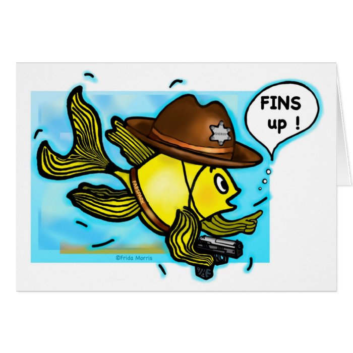 Sheriff Fish   funny cute Sparky cartoon card