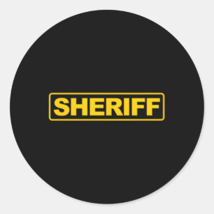 Sheriff Front Back Print Sheriff Police Classic Round Sticker