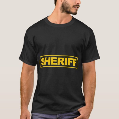 Sheriff Front Back Print Sheriff Police T_Shirt