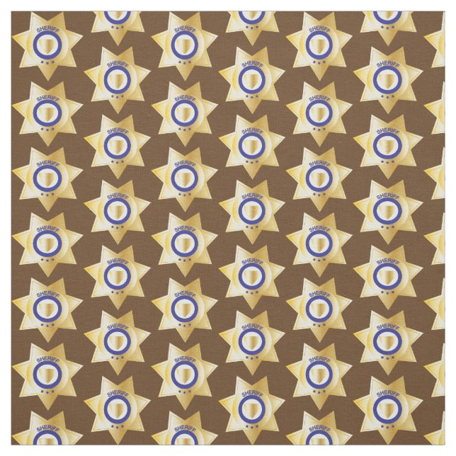 Sheriff Gold Badge on Dark Brown Fabric (Swatch)