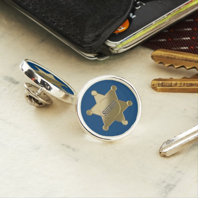 Sheriff golden star lapel pin (In Situ)