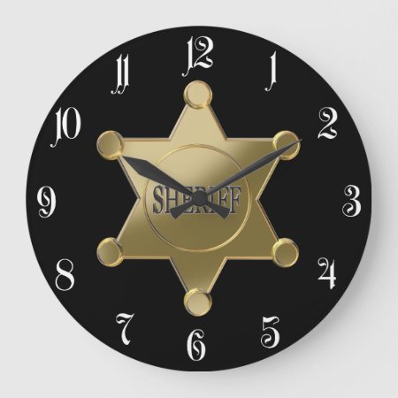 Sheriff Golden Star Large Clock