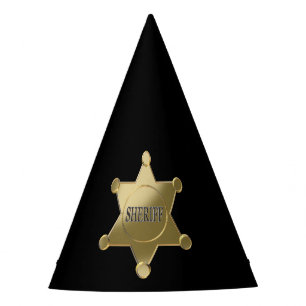 Sheriff golden star party hat