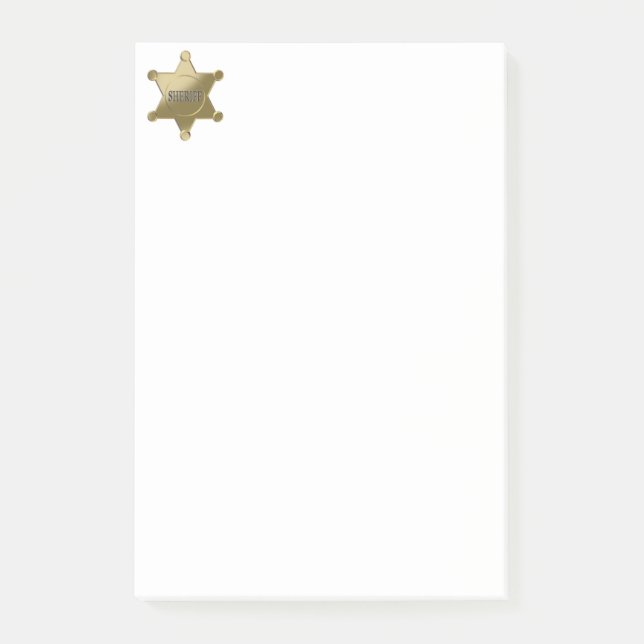 Sheriff golden star post-it notes (Front)