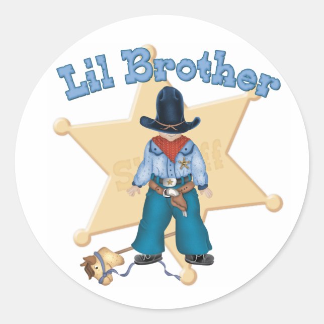 Sheriff Little Brother Classic Round Sticker (Front)