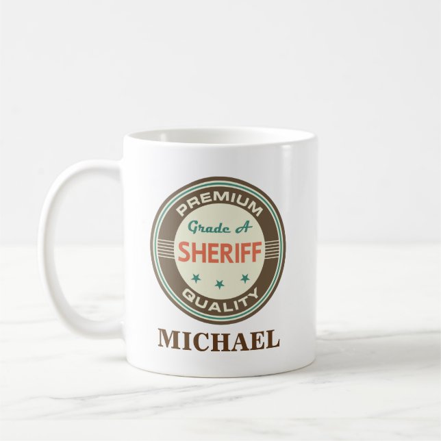 Sheriff Personalized Office Mug Gift (Left)