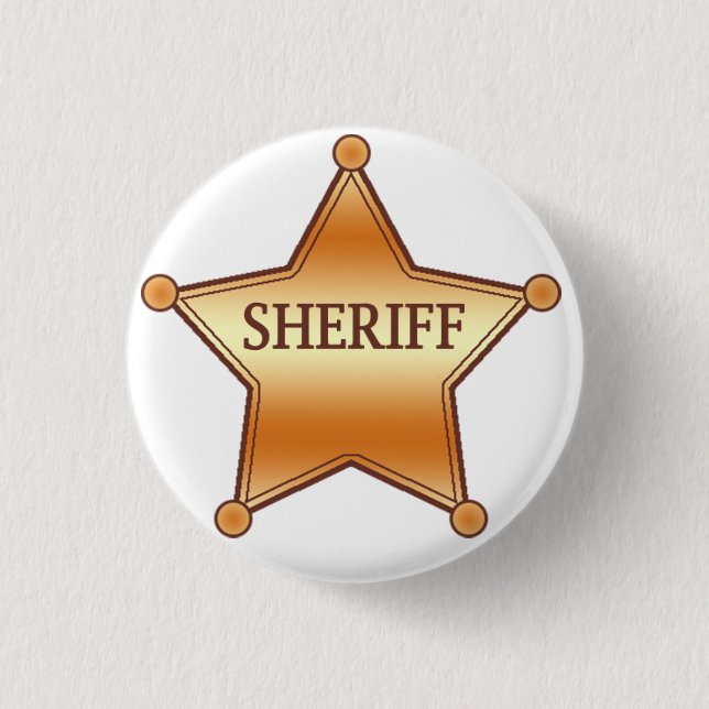 Sheriff plaque pinback button (Front)