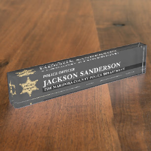 Sheriff Police Department Law Enforcement Logo Desk Name Plate