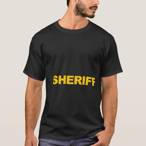 Sheriff Police Front Back Print Law Enforcement T_Shirt