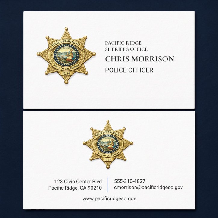Sheriff Police Officer Logo Business Card