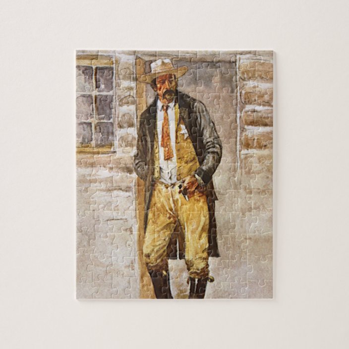 Sheriff Portrait By Seltzer Vintage West Cowboy Jigsaw Puzzle