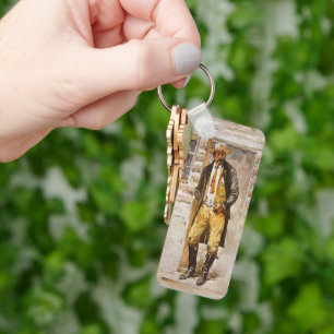 Sheriff Portrait by Seltzer, Vintage West Cowboy Keychain