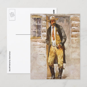 Sheriff Portrait by Seltzer, Vintage West Cowboy Postcard