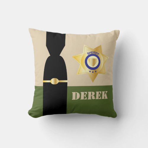 Sheriff Retirement Funny Customizable Throw Pillow