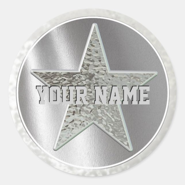 Sheriff Star Stickers with Your Name! (Front)