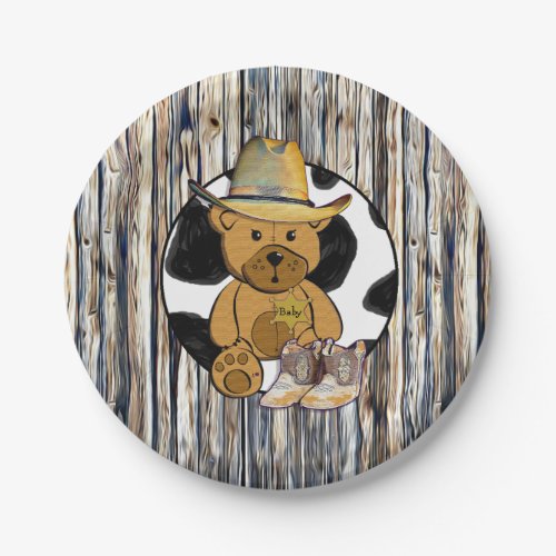 Sheriff Teddy Bear Cake Paper Plate