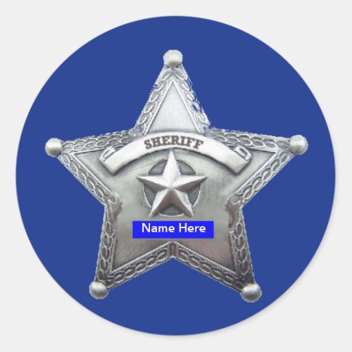 Sheriff Thin Blue Line Badge Classic Round Sticker
