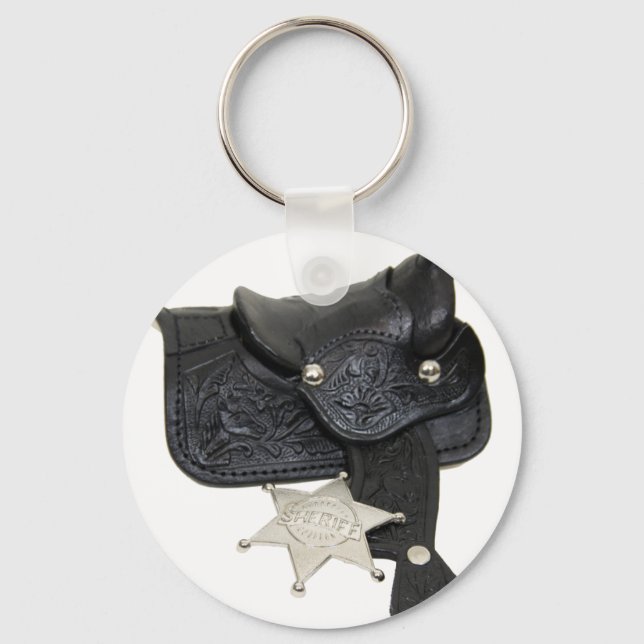 SheriffBadgeSaddle051009 Keychain (Front)