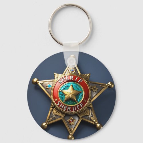 Sheriffs Badge Keychain Wild West Style Keychain