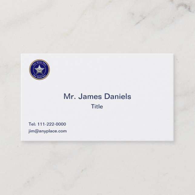 Sheriff's Badge Universal Custom Business Card (Front)
