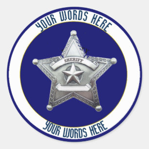 Sheriff's Badge Universal Custom Classic Round Sticker