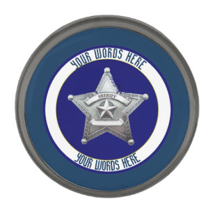 Sheriff's Badge Universal Custom Gunmetal Finish Lapel Pin