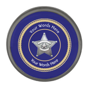 Sheriff's Badge Universal Custom Gunmetal Finish Lapel Pin