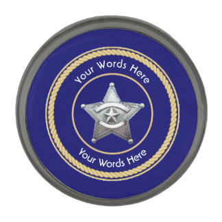 Sheriff's Badge Universal Custom Gunmetal Finish Lapel Pin