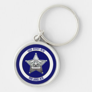 Sheriff's Badge Universal Custom Keychain