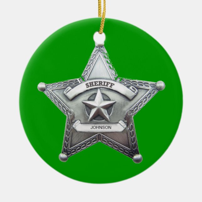 Sheriff's Custom Badge Ceramic Ornament (Front)