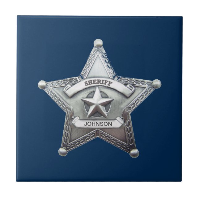 Sheriff's Custom Badge Ceramic Tile (Front)