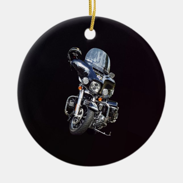 Sheriff's Motorcycle Ceramic Ornament (Front)