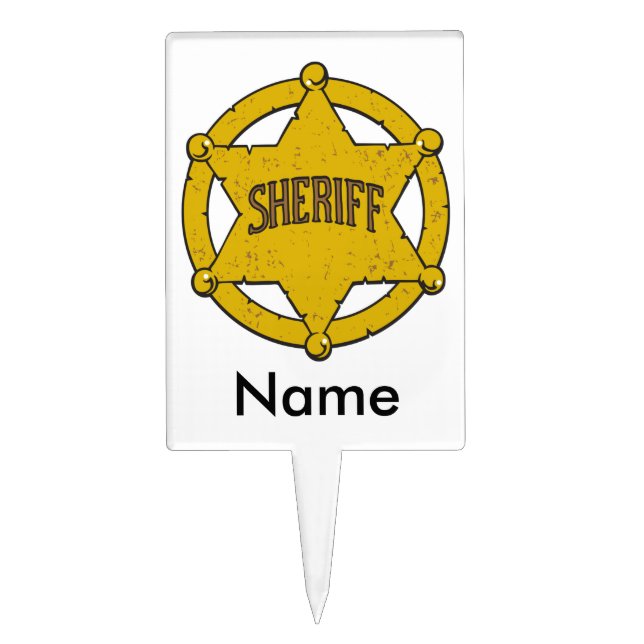 Sheriffs Star Badge Cake Topper (Front)