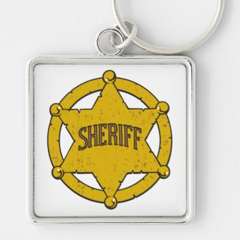 Sheriffs Star Badge Keychain by LawEnforcementGifts at Zazzle
