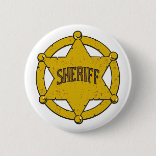 Sheriffs Star Badge Pinback Button