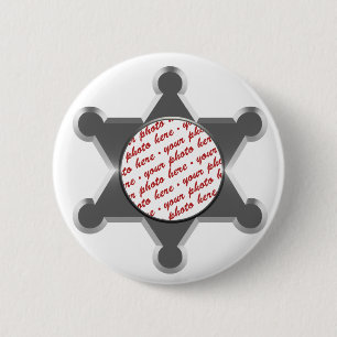 Sheriff's Tin Star Photo Frame Button