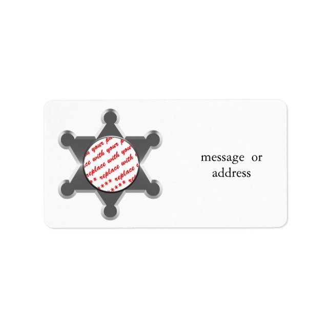 Sheriff's Tin Star Photo Frame Label (Front)