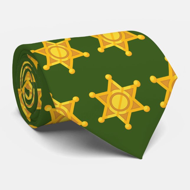 Sheriffstern sheriff law officer star neck tie (Rolled)