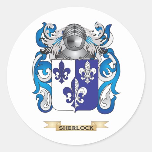 Sherlock Coat of Arms Family Crest Classic Round Sticker