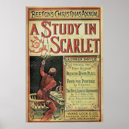 Sherlock Holmes  A Study In Scarlet Vintage Cover Poster