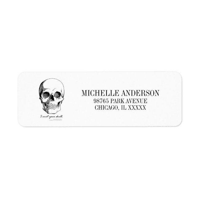Sherlock Quote I Covet Your Skull Address Labels (Front)