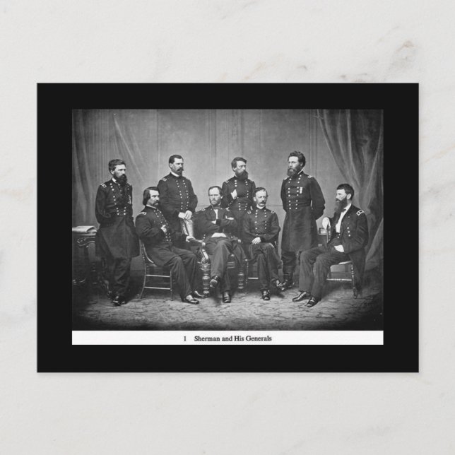 Sherman and his Generals Postcard (Front)