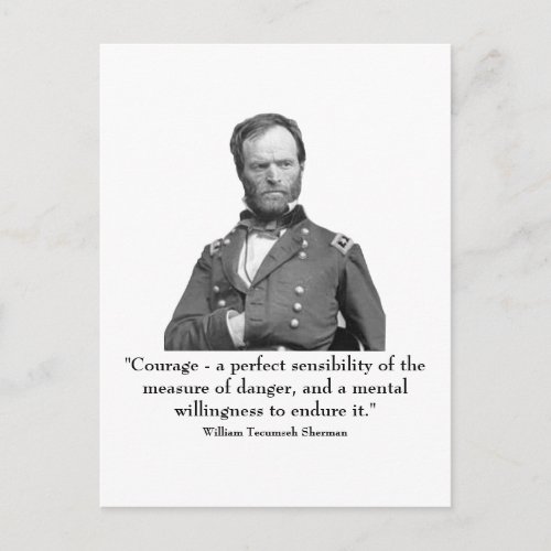 Sherman and quote postcard
