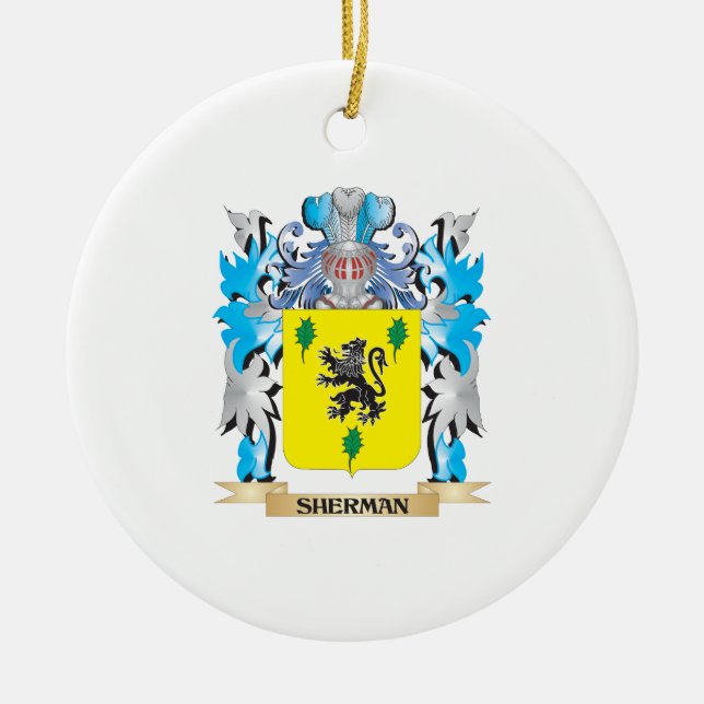 Sherman Coat of Arms - Family Crest Ceramic Ornament (Front)