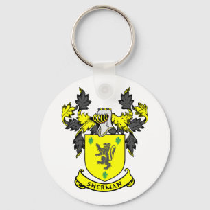 SHERMAN Coat of Arms Keychain
