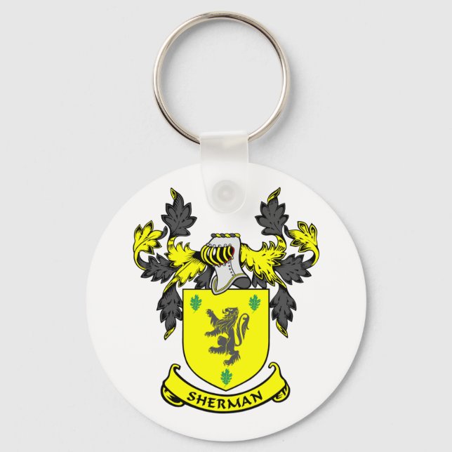 SHERMAN Coat of Arms Keychain (Front)