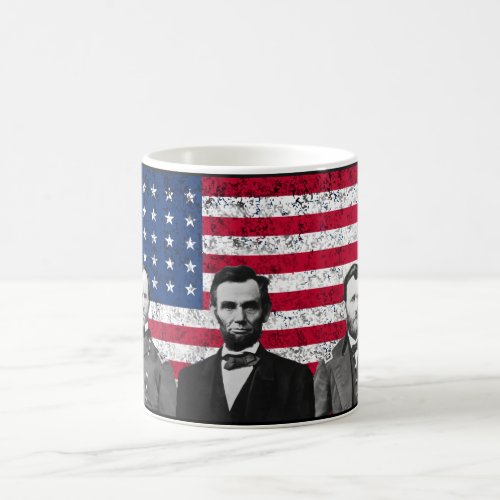Sherman Lincoln and Grant with Black Border Coffee Mug